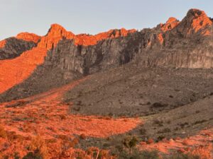 The stunning sunset at Guadalupe Mountain National Park is breathtaking.