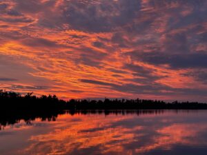 Tlhe sunrise headed toward the Rock Harbor to catch the Isle Royale Queen ferry is breathtaking. (Just so you know - this photo has not been altered.)
